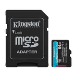 Kingston Memoria Micro SDXC de 64GB + Adaptador | UHS-I | V30 | U3 | Clase 10 | 200MB/s