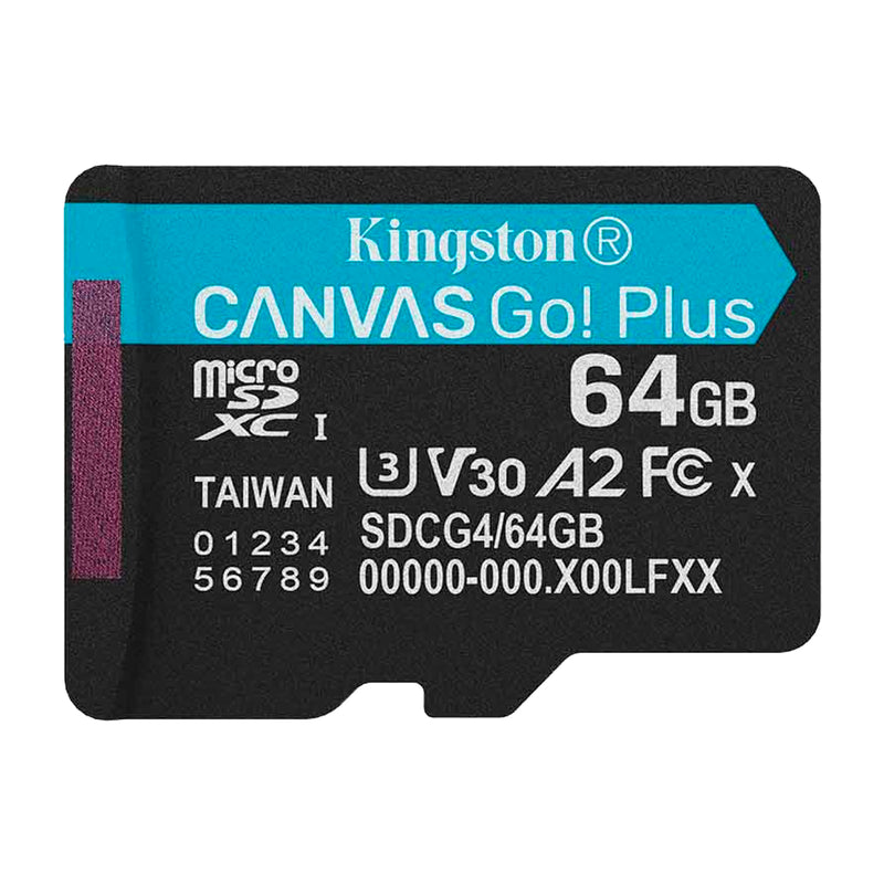 Kingston Memoria Micro SDXC de 64GB + Adaptador | UHS-I | V30 | U3 | Clase 10 | 200MB/s