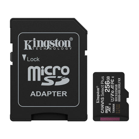 Kingston Memoria Micro SDXC de 256GB + Adaptador | UHS-I | V10 | U1 | Clase 10 | 150MB/s