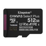 Kingston Memoria Micro SDXC de 512GB + Adaptador | UHS-I | V30 | U3 | Clase 10 | 150MB/s