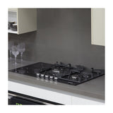 Drija Sicilia 76 Estufa Empotrable Dual (a Gas y Eléctrica) de Vidrio Templado | 5 Quemadores | Bloqueo de Seguridad