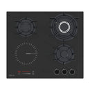 Drija Sicilia 60 Touch Estufa Empotrable Dual (a Gas y Eléctrica) de Vidrio Templado | 4 Quemadores | Bloqueo de Seguridad