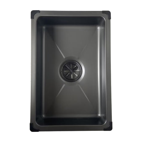 DRIJA Siena 75 Fregador Moderno de Acero Inoxidable | Sistema Anti Reboso | Enjuagador de Vasos | Dispensador de Jabón