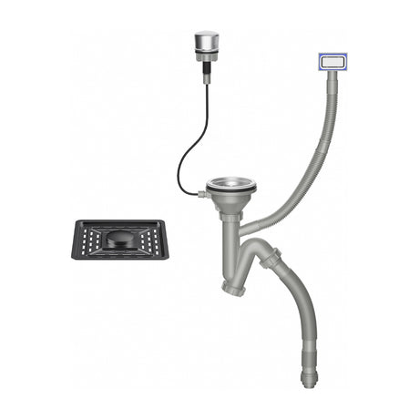DRIJA Siena 75 Fregador Moderno de Acero Inoxidable | Sistema Anti Reboso | Enjuagador de Vasos | Dispensador de Jabón