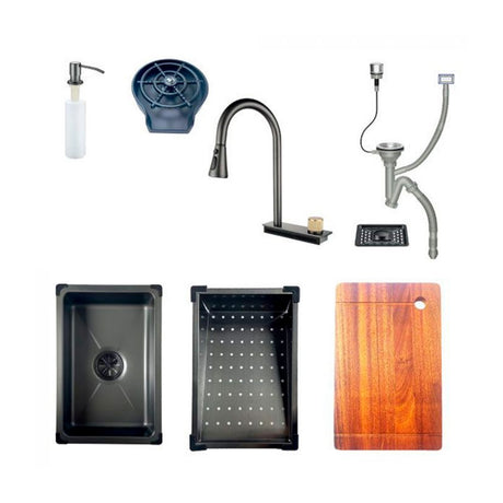 DRIJA Siena 75 Fregador Moderno de Acero Inoxidable | Sistema Anti Reboso | Enjuagador de Vasos | Dispensador de Jabón