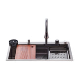 Drija Siena 84 Fregador Moderno de Acero Inoxidable | Sistema Anti Reboso | Enjuagador de Vasos | Bandeja de lavado | Dispensador de Jabón