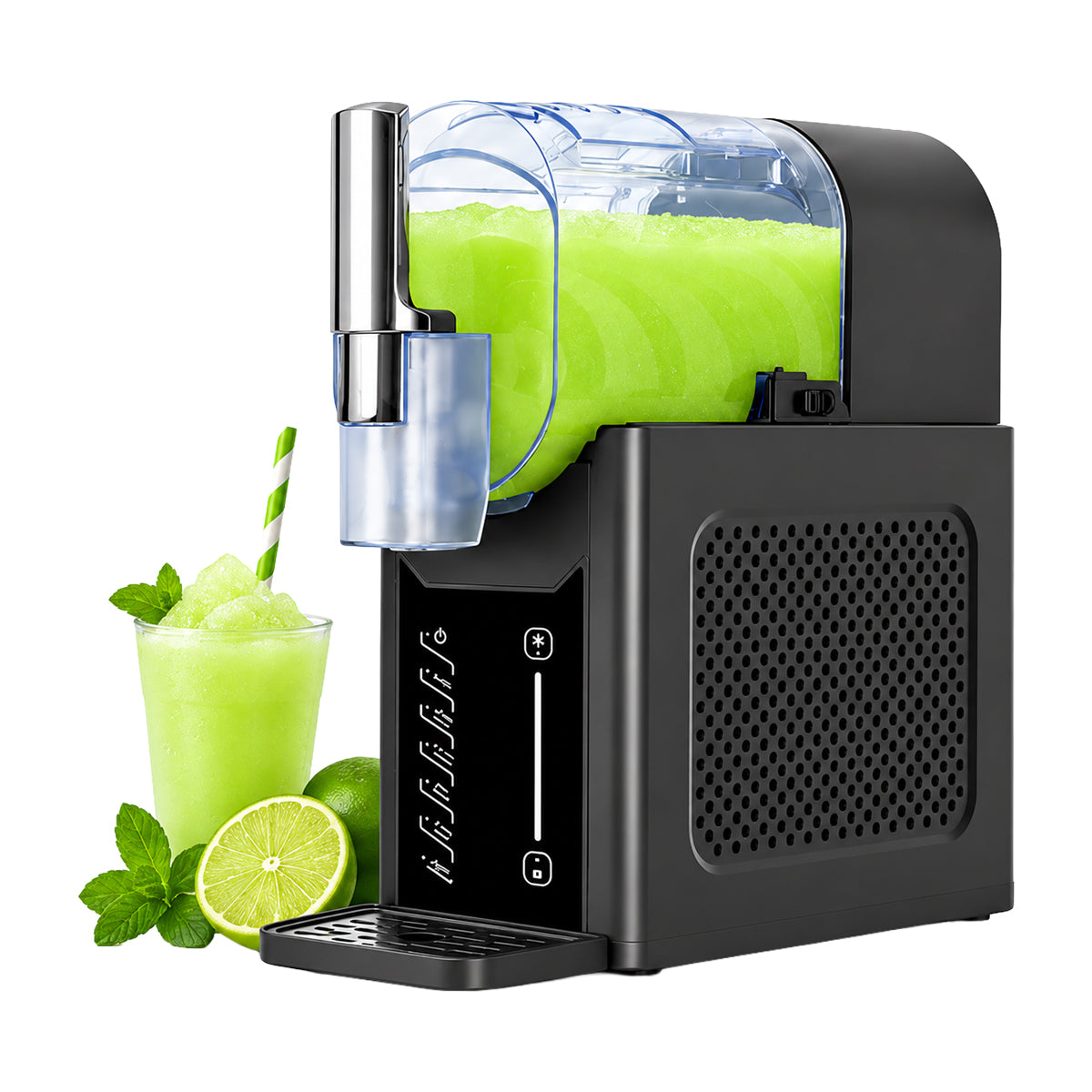 Sankey Máquina para Bebidas Congeladas 3-en-1 | Pantalla Táctil | Mango de Autoservicio | Función de Limpieza | 2L | Gris