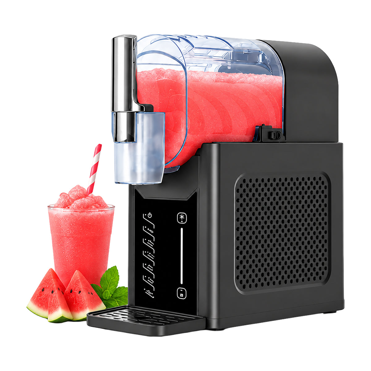 Sankey Máquina para Bebidas Congeladas 3-en-1 | Pantalla Táctil | Mango de Autoservicio | Función de Limpieza | 2L | Gris