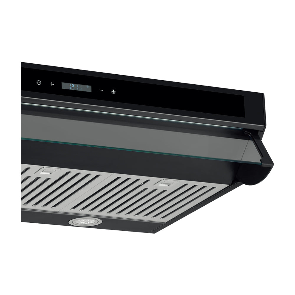 Drija Slim Touch 76 Black Extractor de Grasa | Tipo Compacto | 3 Velocidades | Panel Táctil | 1 Filtro de Carbón | 3 Filtros de Acero Inoxidable | 260m3/H | Negro