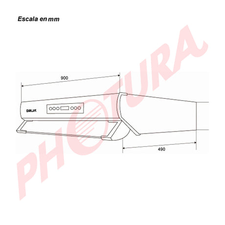 DRIJA Slim Touch 90 Extractor de Grasa | Tipo Compacto | 3 Velocidades | Panel Táctil | 1 Filtro de Carbón | 3 Filtros de Aluminio | 230m3/H | Acero