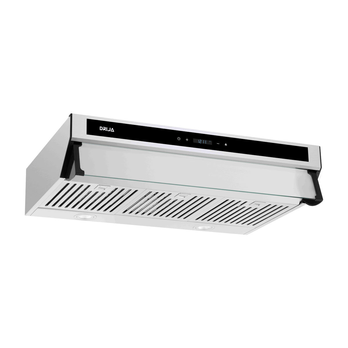DRIJA Slim Touch 90 Acero Extractor de Grasa | Tipo Compacto | 3 Velocidades | Panel Táctil | 1 Filtro de Carbón | 3 Filtros de acero inoxidable | 260m3/h | Acero