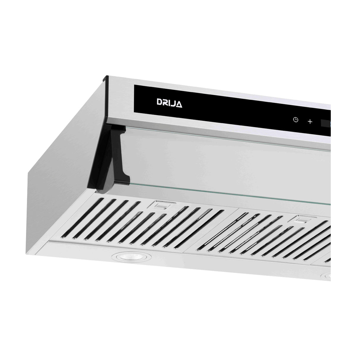 DRIJA Slim Touch 90 Acero Extractor de Grasa | Tipo Compacto | 3 Velocidades | Panel Táctil | 1 Filtro de Carbón | 3 Filtros de acero inoxidable | 260m3/h | Acero