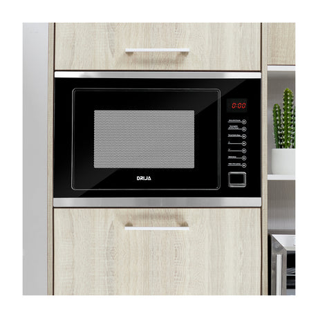 DRIJA Sorrento 25L Black Microondas Empotrable de 900W | 0.9p3 | Cocción Grill | Sistema de Bloqueo Infantil