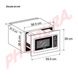 Drija Sorrento 25L Black Microondas Empotrable de 900W | 0.9p3 | Cocción Grill | Sistema de Bloqueo Infantil