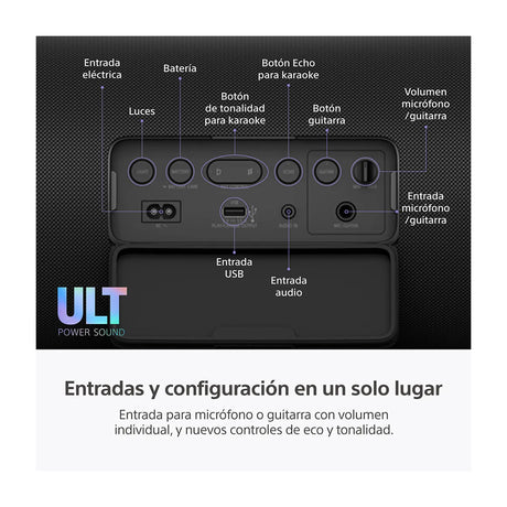 Sony ULT FIELD 7 Bocina Portátil Bluetooth Waterproof | ULT Bass | Luces | 30H | IP67 | Negro