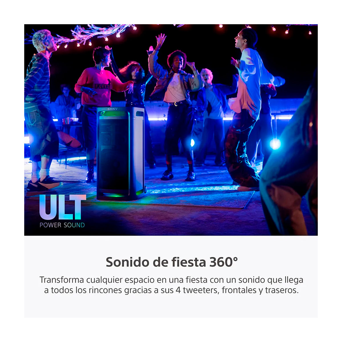Sony ULT TOWER 9AC Equipo de Sonido | LDAC | X-Balanced | Sonido 360° | ULT Bass Boost | Luces LED | Bluetooth