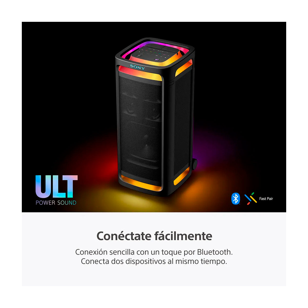 Sony ULT TOWER 9AC Equipo de Sonido | LDAC | X-Balanced | Sonido 360° | ULT Bass Boost | Luces LED | Bluetooth