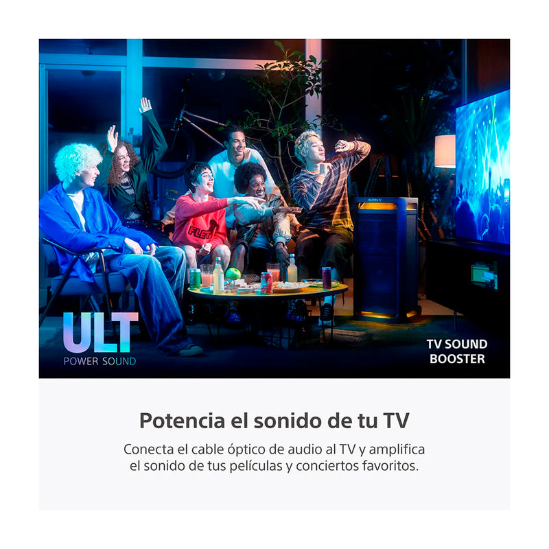 Sony ULT TOWER 9AC Equipo de Sonido | LDAC | X-Balanced | Sonido 360° | ULT Bass Boost | Luces LED | Bluetooth