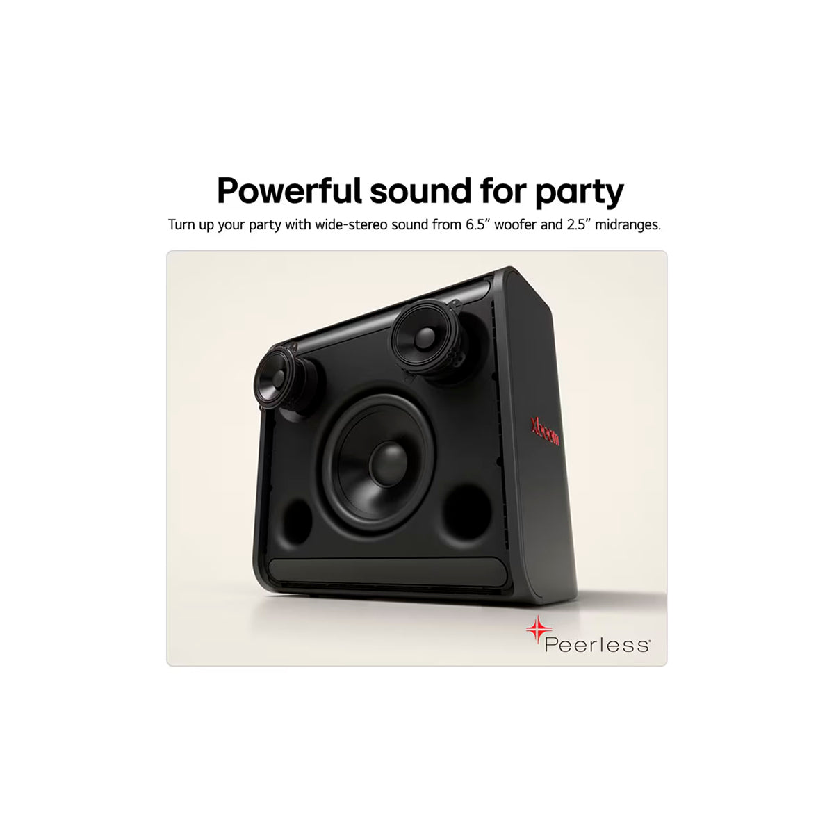 LG XBOOM Stage 301 Bocina Portátil Bluetooth | Auracast | Iluminación | Karaoke | 12H | IPX4 | Negro