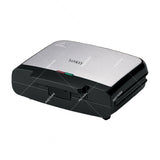 Sankey Sandwichera | Antiadherente | Luces Indicadoras | Termostato | 750W | Negro Plateado
