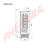 Drija Syrah 20 Vinera Empotrable de Compresor de 20 Botellas | Rejillas de Madera Deslizables