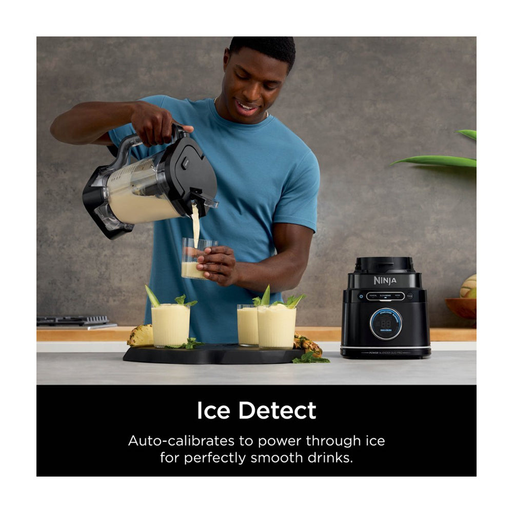 Ninja Detect Power Blender Pro Duo Licuadora de 3 Velocidades | BlendSense | Tecnología Total Crushing | Pulso | 0.71L & 2.1L | 1800W | Negro