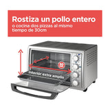 Black & Decker Horno Eléctrico con Freidora de Aire | Tostador | Rostizar | Convección | Acero Inoxidable | Plateado