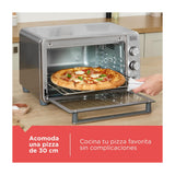 Black & Decker Horno Eléctrico con Freidora de Aire | Tostador | Bandeja Deslizable | Acero Inoxidable | Plateado