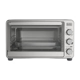 Black & Decker Horno Eléctrico con Freidora de Aire | Tostador | Bandeja Deslizable | Acero Inoxidable | Plateado