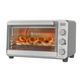 Black & Decker Horno Eléctrico con Freidora de Aire | Tostador | Bandeja Deslizable | Acero Inoxidable | Plateado