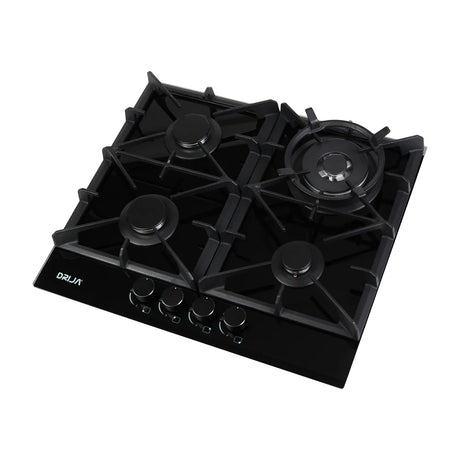 Drija Toscana 60 Pro Estufa Empotrable a Gas de Vidrio Templado | 4 Quemadores | 4 Válvulas de Seguridad