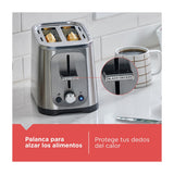 Black & Decker Tostadora de 2 Rebanadas | 7 Niveles de Tostado | Ranuras Anchas | Acero