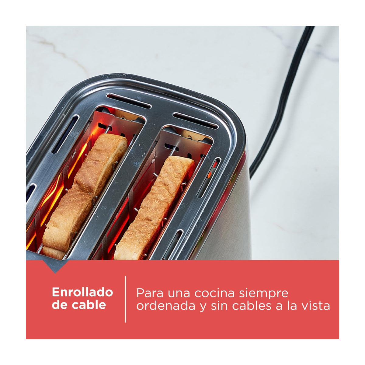 Black & Decker Tostadora de 2 Rebanadas | 7 Niveles de Tostado | Ranuras Anchas | Acero