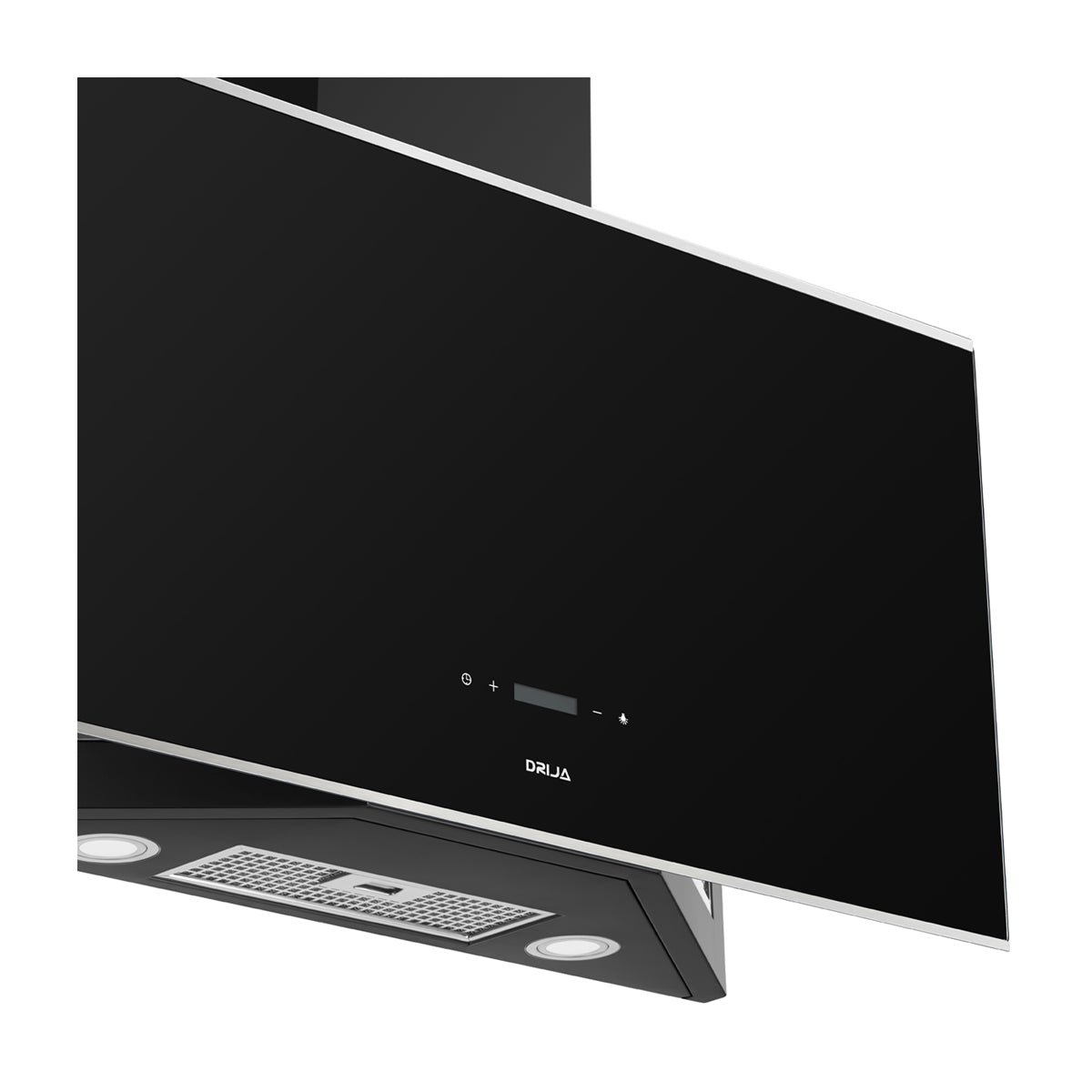 Drija Trapezio 90 Black Extractor de Grasa | Tipo Chimenea | 3 Velocidades | Panel Táctil | 1 Filtro de Carbón | 3 Filtros de Aluminio | 650m3/H