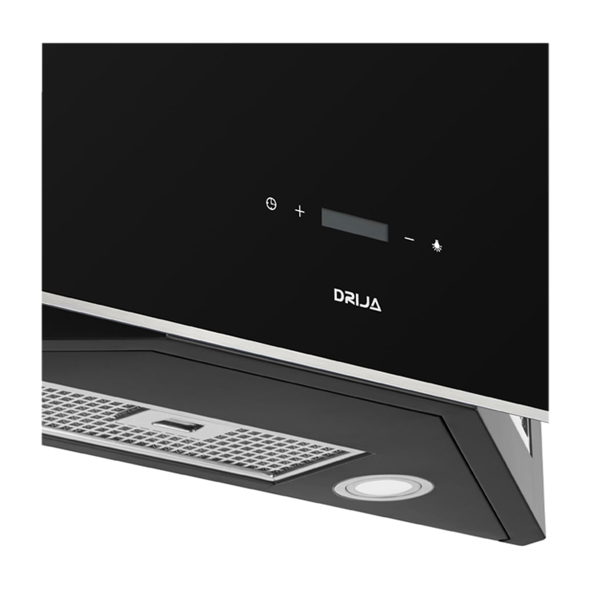 Drija Trapezio 90 Black Extractor de Grasa | Tipo Chimenea | 3 Velocidades | Panel Táctil | 1 Filtro de Carbón | 3 Filtros de Aluminio | 650m3/H