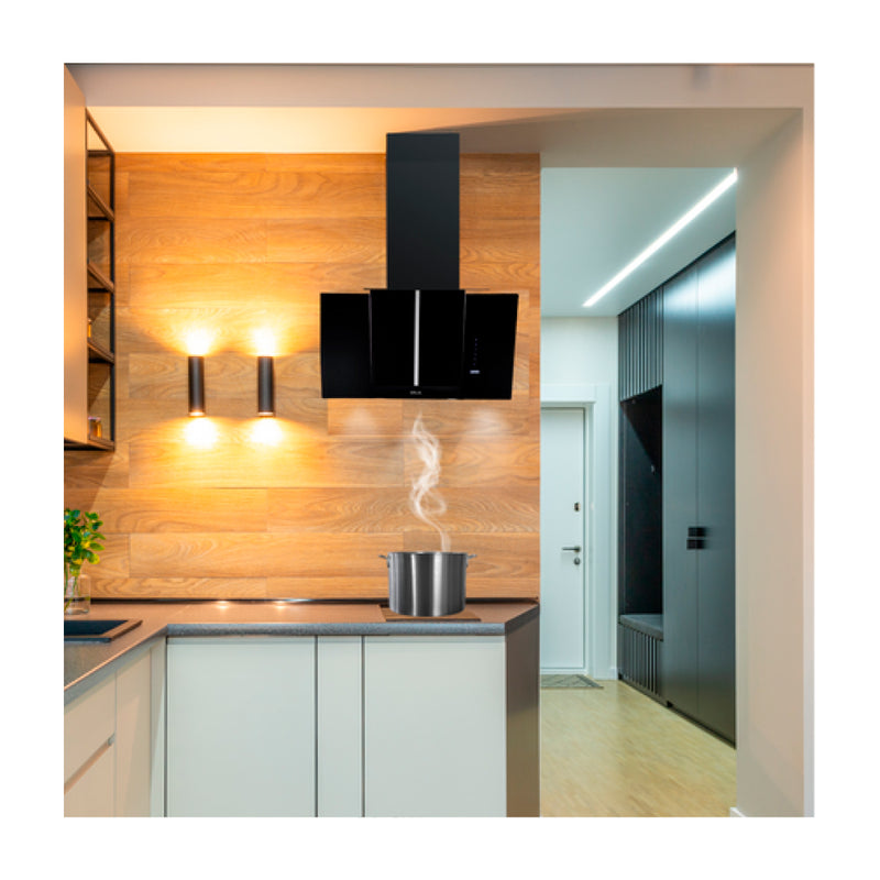 Drija Triangolo 60 Extractor de Grasa | Tipo Chimenea | 3 Velocidades | Panel Táctil | Control Remoto | 2 Filtros de Carbón | 1 Filtro de Aluminio | 650m3/H
