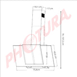 Drija Triangolo 76 Extractor de Grasa | Tipo Chimenea | 3 Velocidades | Panel Táctil | Control Remoto | 2 Filtros de Carbón | 1 Filtro de Aluminio | 650m3/H
