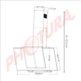 Drija Triangolo 90 Extractor de Grasa | Tipo Chimenea | 3 Velocidades | Panel Táctil | Control Remoto | 2 Filtros de Carbón | 1 Filtro de Aluminio | 650m3/H