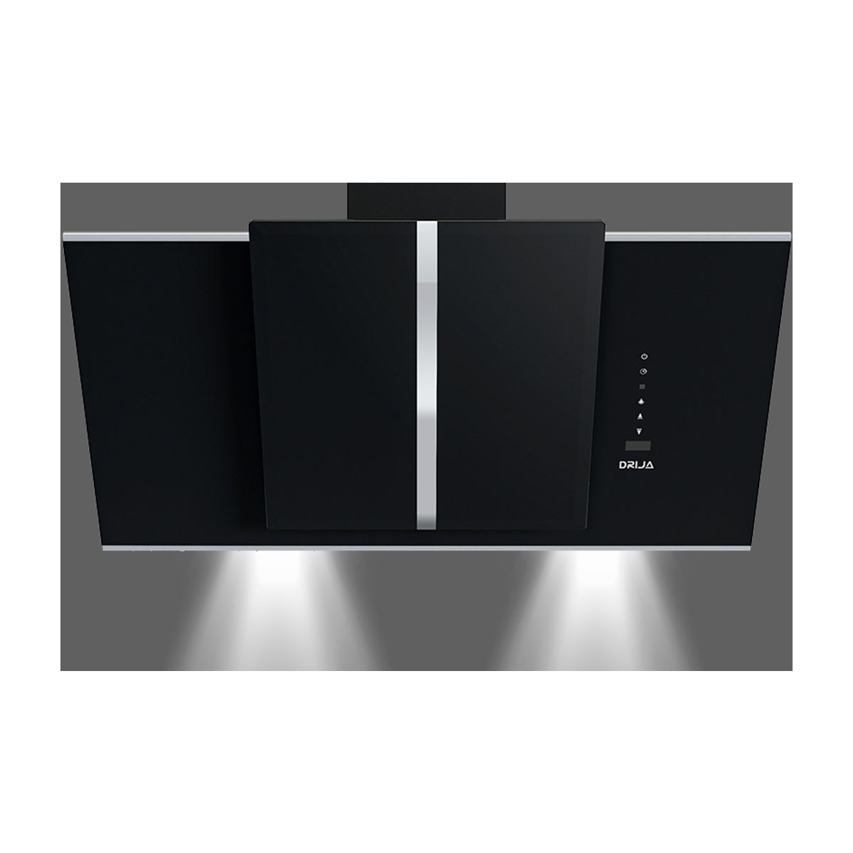 DRIJA Triangolo 90 Extractor de Grasa | Tipo Chimenea | 3 Velocidades | Panel Táctil | Control Remoto | 2 Filtros de Carbón | 1 Filtro de Aluminio | 650m3/H