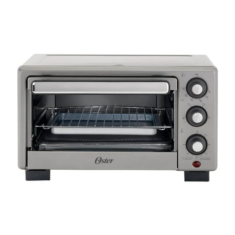 Oster TSSTTV17MAFNS Horno Eléctrico de 17L | Freidora de Aire | 4 Funciones | Temporizador | 1400W | Gris