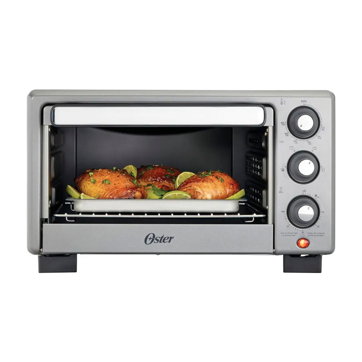 Oster TSSTTV17MAFNS Horno Eléctrico de 17L | Freidora de Aire | 4 Funciones | Temporizador | 1400W | Gris