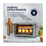 Oster TSSTTV25FDMAFNS Horno Eléctrico de 25L | Estilo Francés | Freidora de Aire | 5 Funciones | Puerta de Vidrio | Gris