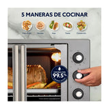 Oster TSSTTV35FDMAFNS013 Horno Eléctrico de 35L | Estilo Francés | Freidora de Aire | 5 Funciones | Puerta de Vidrio | Gris