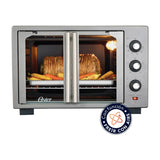 Oster TSSTTV35FDMAFNS013 Horno Eléctrico de 35L | Estilo Francés | Freidora de Aire | 5 Funciones | Puerta de Vidrio | Gris