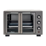 Oster TSSTTV35FDMAFNS013 Horno Eléctrico de 35L | Estilo Francés | Freidora de Aire | 5 Funciones | Puerta de Vidrio | Gris