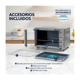 Oster TSSTTV35FDMAFNS013 Horno Eléctrico de 35L | Estilo Francés | Freidora de Aire | 5 Funciones | Puerta de Vidrio | Gris