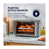 Oster TSSTTV35FDMAFNS013 Horno Eléctrico de 35L | Estilo Francés | Freidora de Aire | 5 Funciones | Puerta de Vidrio | Gris