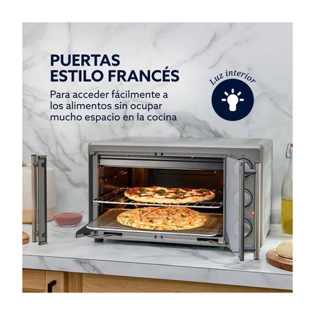 Oster TSSTTV42FDMAFNS Horno Eléctrico de 42L | Freidora de Aire | 5 Funciones | Acero Inoxidable