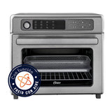 Oster TSSTTVDAF1NS Horno Eléctrico de 22L | Freidora de Aire | 12 Funciones | Plateado