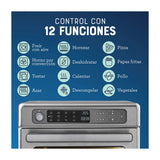 Oster TSSTTVDAF1NS Horno Eléctrico de 22L | Freidora de Aire | 12 Funciones | Plateado